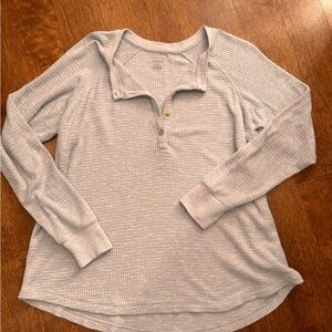 Women's Gray Henley Top